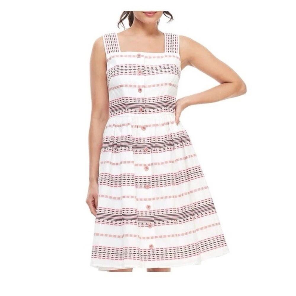 GAL MEETS GLAM Ashton Pink Striped Sleeveless Dress - Size 4